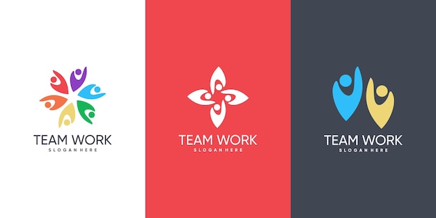 Community logo design vector with creative modern concept style