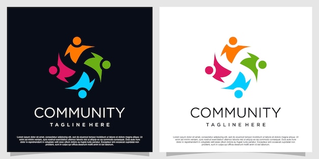 Community logo design with creative concept premium vector part 2