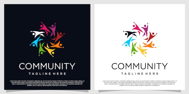 Community logo design with creative concept premium vector part 3