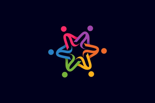 Vector community logo design with modern creative style