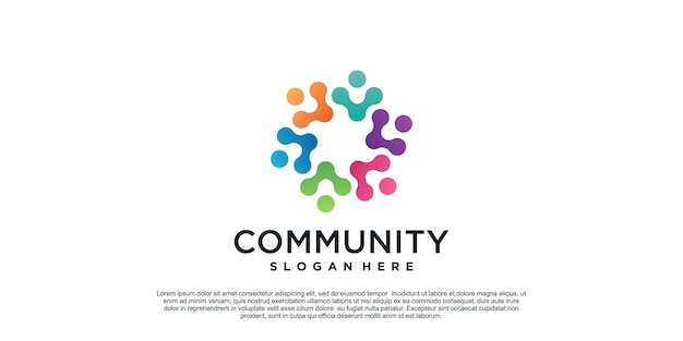 Community logo design with unique concept Premium Vector