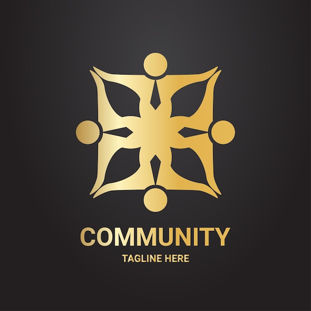 Community logo luxury style golden color