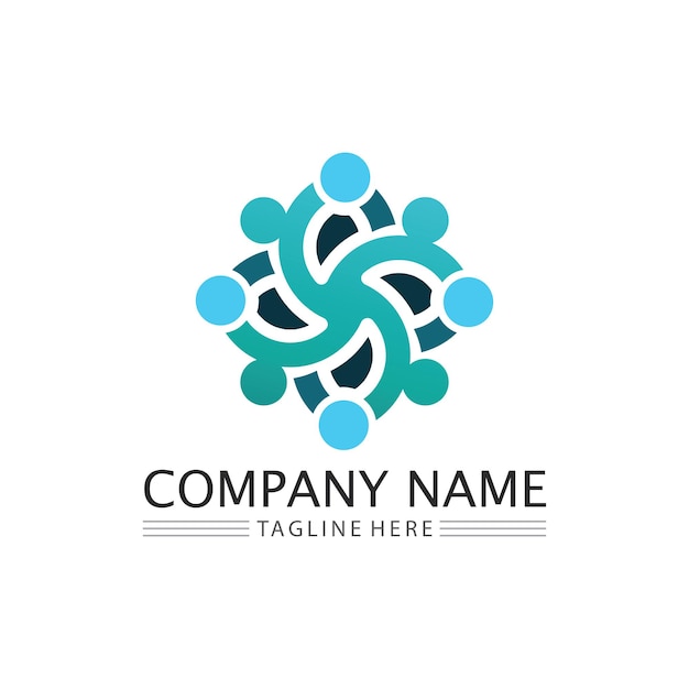 Community logo people work team and business vector logo and design group family