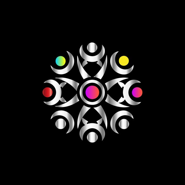 Vector community network and social icon design template abstract people icon