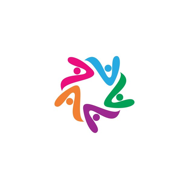 Vettore progettazione del logo della rete comunitaria e sociale