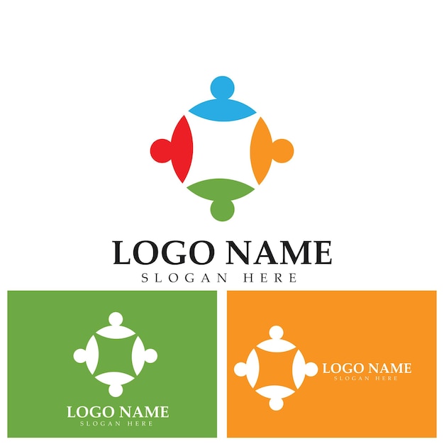 Community people care logo template vector