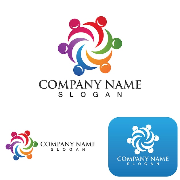 community people group logo network and social icon
