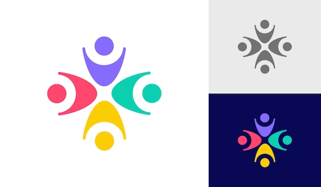 Vector community people social community global community human family logo design