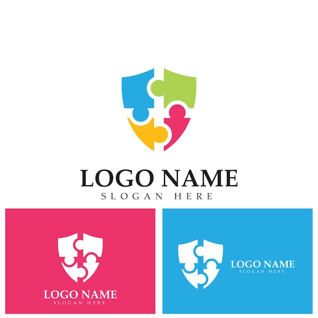 Community puzzle Logo template vector