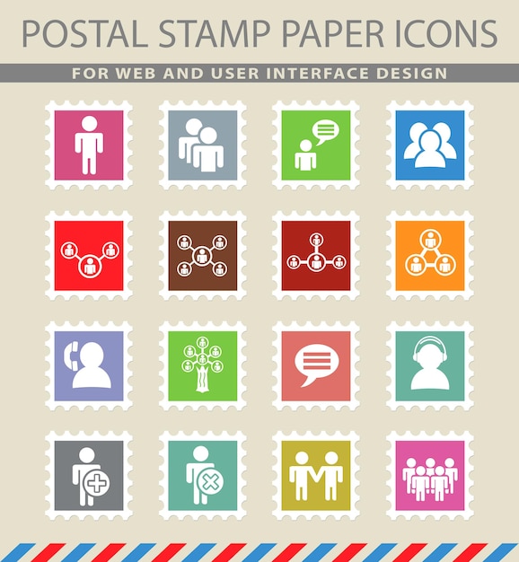 Community symbols on mail paper icons