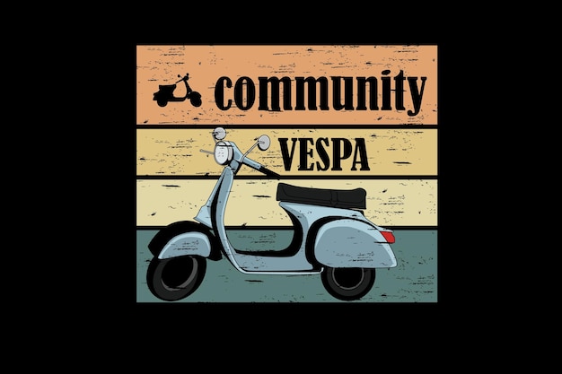 Community vespa design del paesaggio vintage retrò