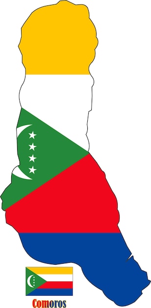 Comoren kaart en vlag