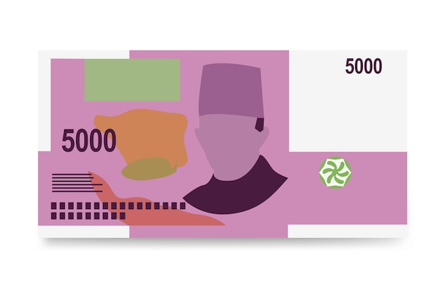 Franco delle comore illustrazione vettoriale comore set di denaro fascio di banconote carta moneta 5000 kmf