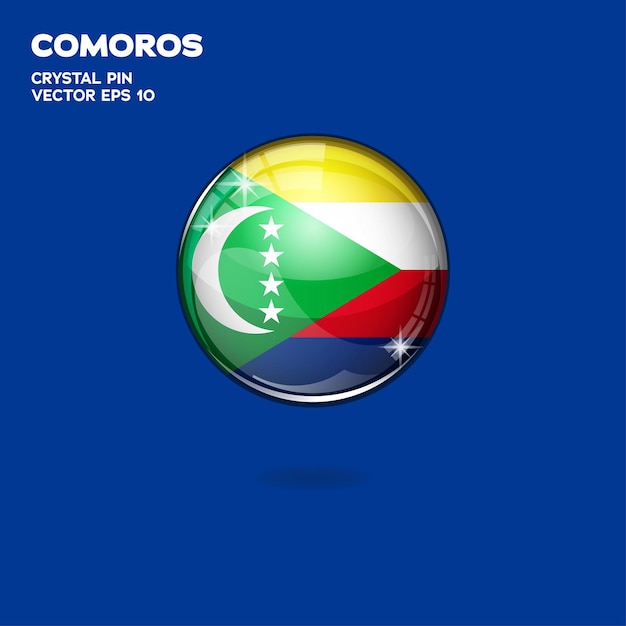 Comoros Flag 3D Buttons