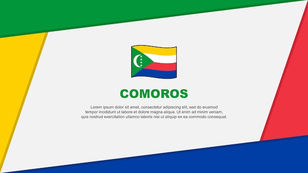 Comoros Flag Abstract Background Design Template Comoros Independence Day Banner Cartoon Vector Illustration Comoros Banner