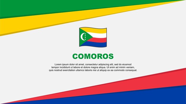 Comoros flag abstract background design template comoros independence day banner cartoon vector illustration comoros design