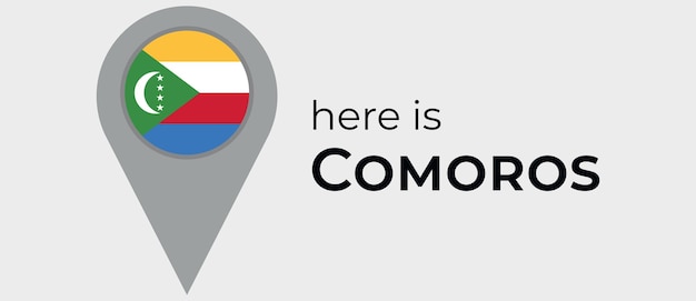 Comoros map marker icon here is Comoros vector illustration