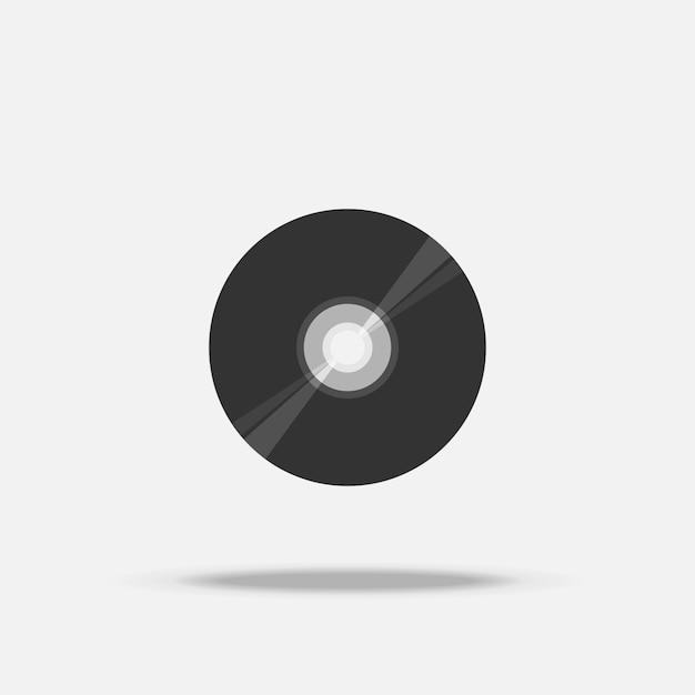 Compact disc cd platte pictogram met schaduw