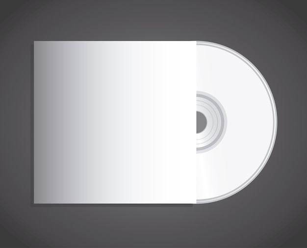 Compact disc design over black background