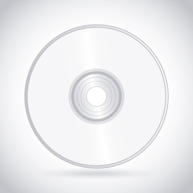 Design del compact disc su sfondo bianco