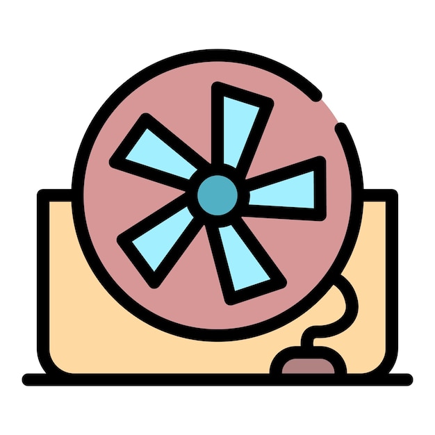 Compact fan icon Outline compact fan vector icon color flat isolated