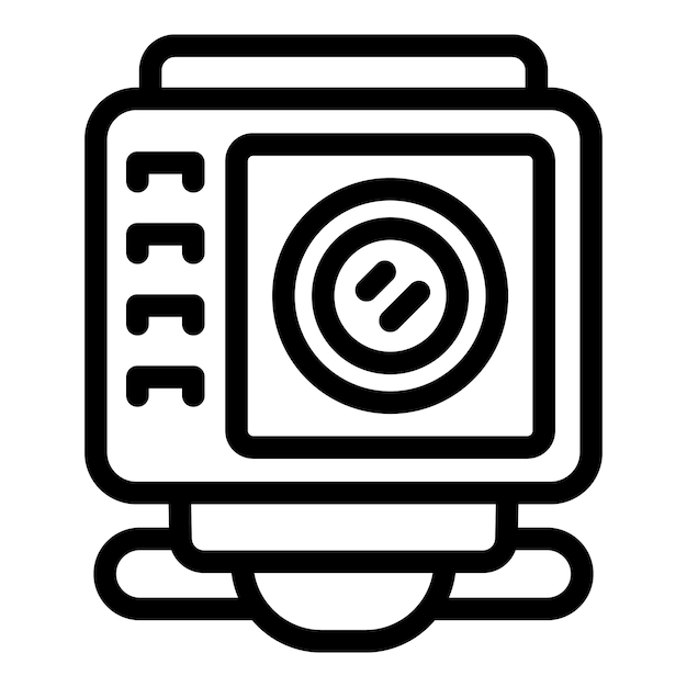 Compact outdoor camera icon outline vector Action mode session