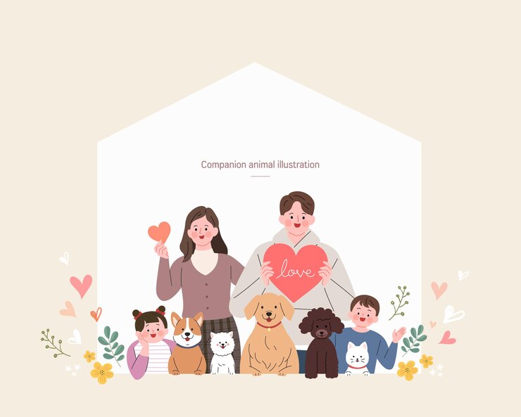 Vector 사람들과 반려 동물 그림