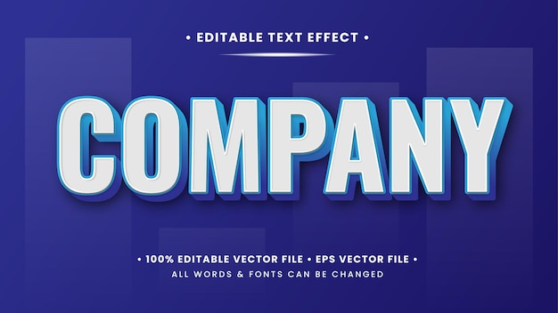 Company 3d Text Style Effect. Editable illustrator text style.