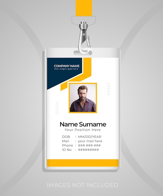 회사 배지 직원 ID 카드 디자인 템플릿(벡터 포함)