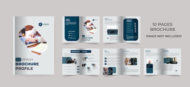 Vector company bifold brochure profile template