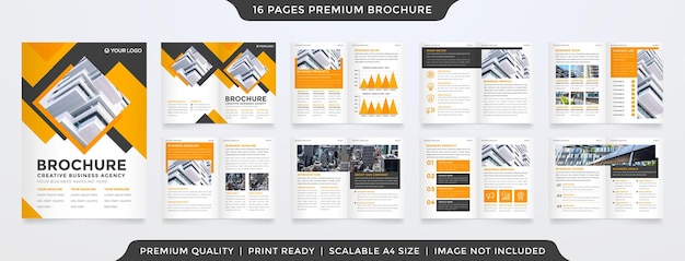 ビジネス提案のためのミニマリストスタイルの使用で会社の二つ折りパンフレットテンプレート