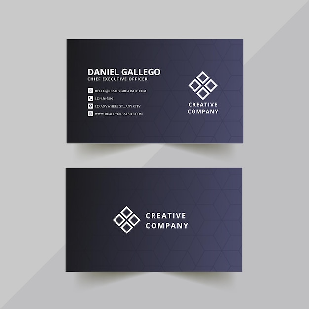 Vector company black business card design template