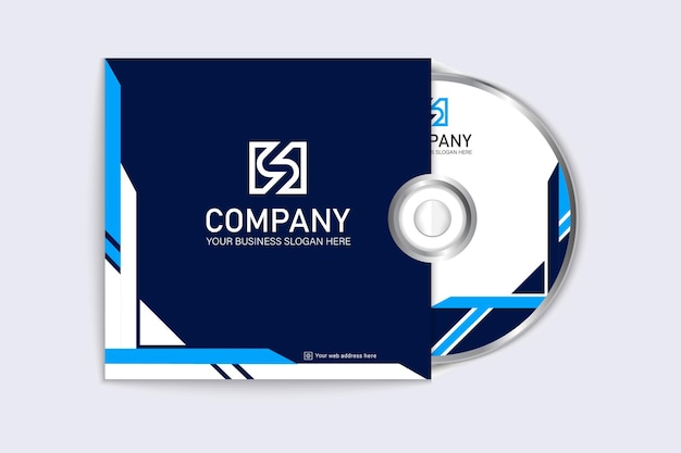 Company blue and nave blue cd cover and label template