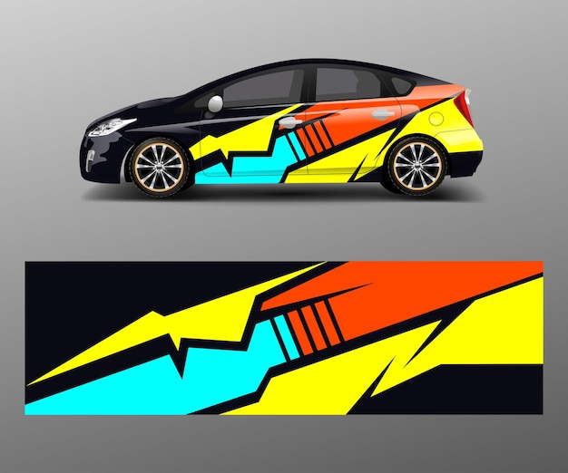 Company branding Car decal wrap design vector Graphic abstract shapes designs company car