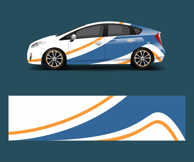 Vector company branding car decal wrap design vector graphic abstract shapes designs company car