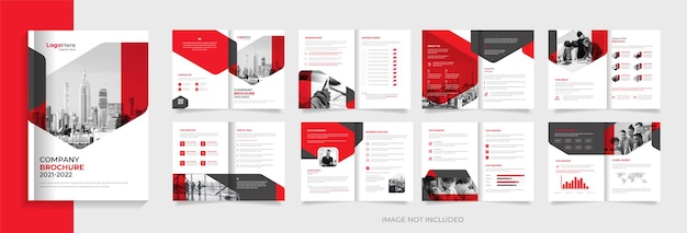 Company brochure design template with modern shapes vector