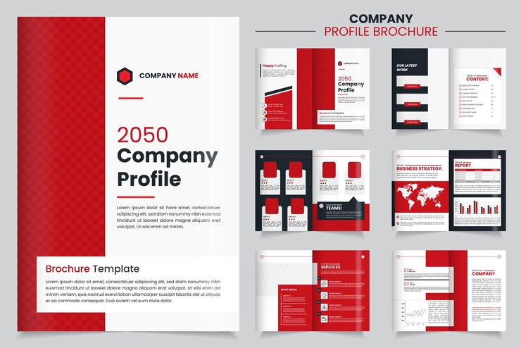 Vector company brochure template layout and multi page business brochure template design company brochure