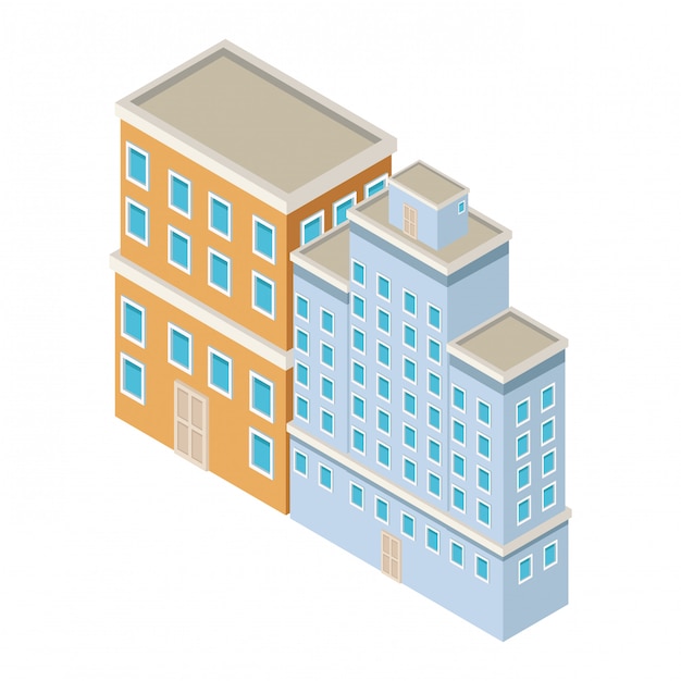 Company buildings isometric