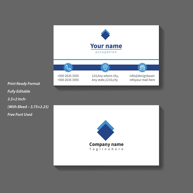Vector company business card design template