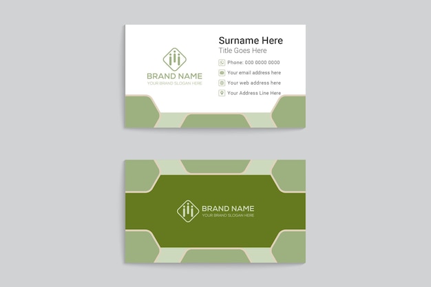 Company business card vector design green color