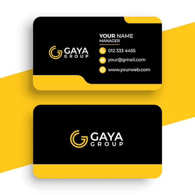 Company business card in yellow color design