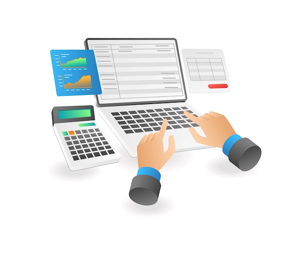 Vector company business data analysis table