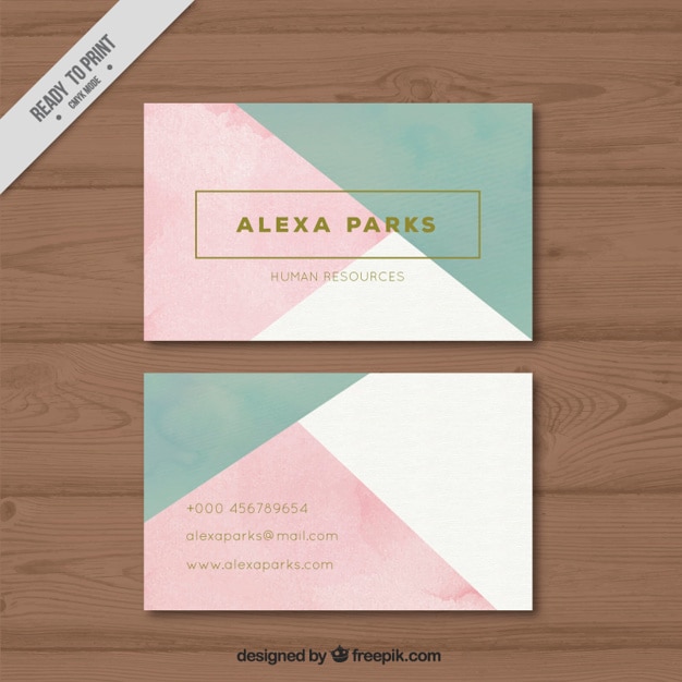 Company card with geometric shapes