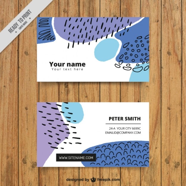 Vector company card with hand drawn shapes