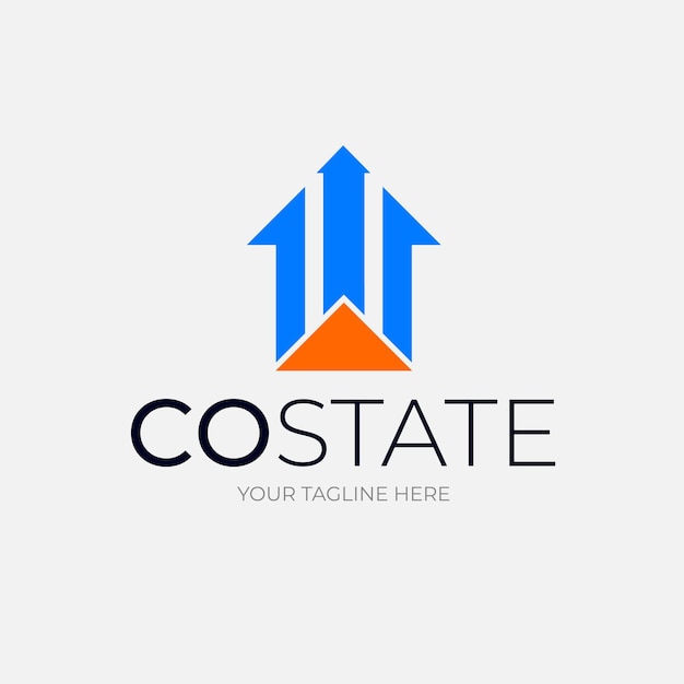 Company CO State Logo Design template with Arrow Forward concept