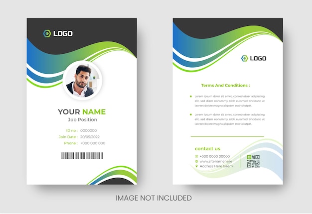 company employee id card design or Corporate modern professional business id card design template