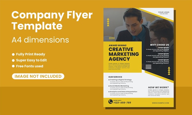 Vector company flyer service agency promotion poster design template