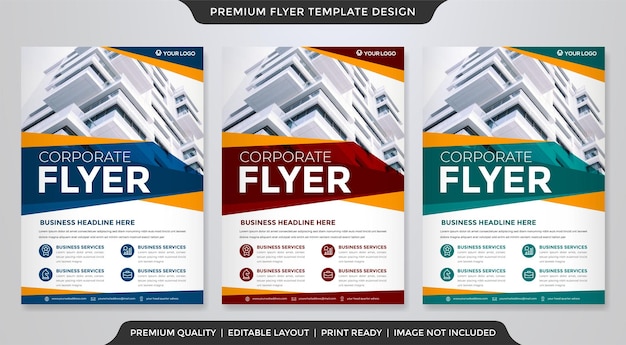 Vector company flyer template with abstract and abstract background use for business ads