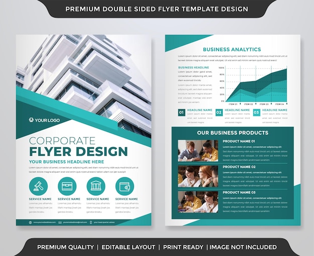 Company flyer template with abstract background use for corporate presentation and publication