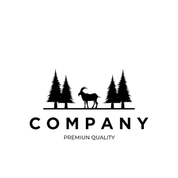 Company goat logo minimalist vector design